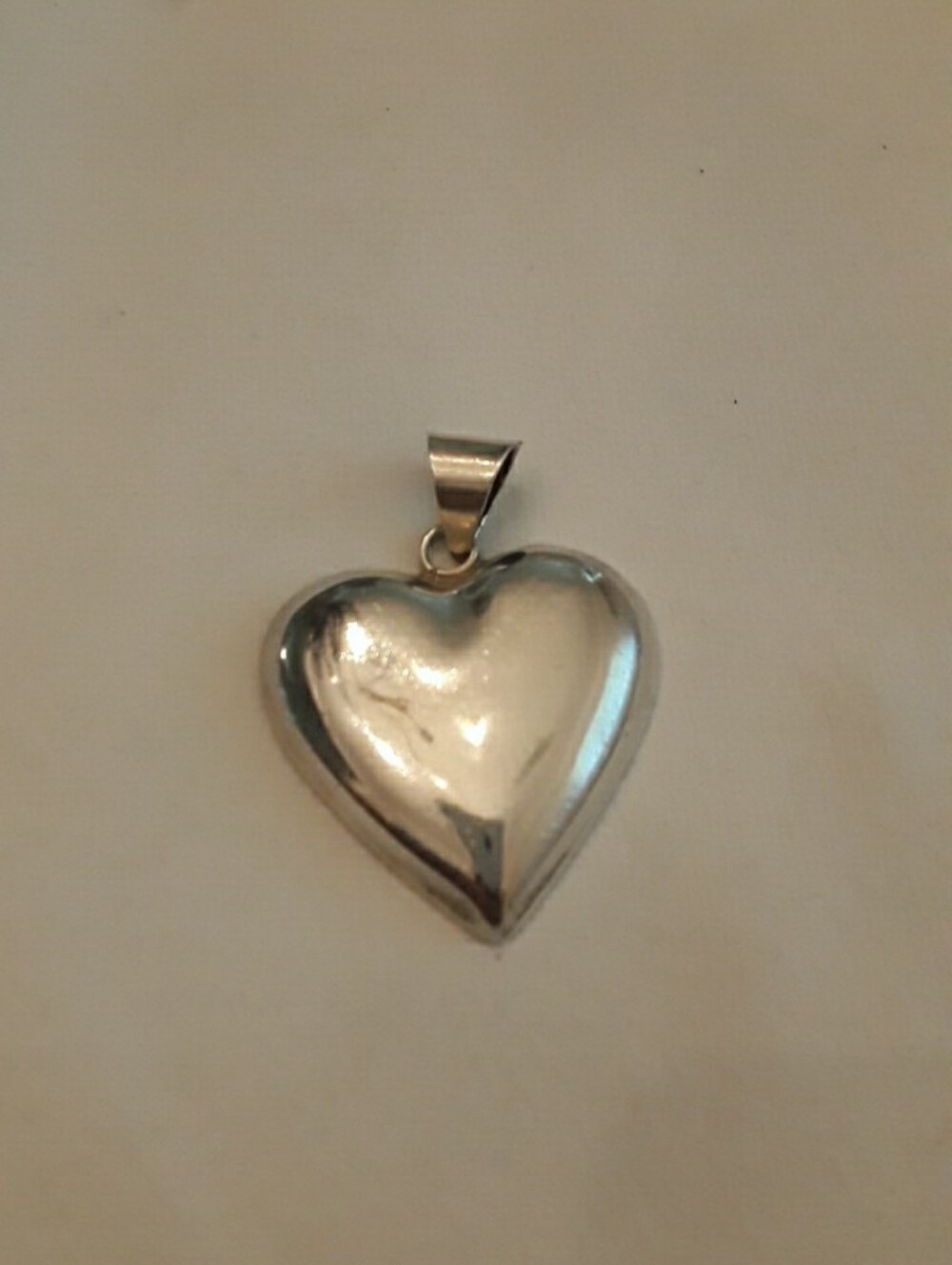 Vintage large 925 silver heart pendant